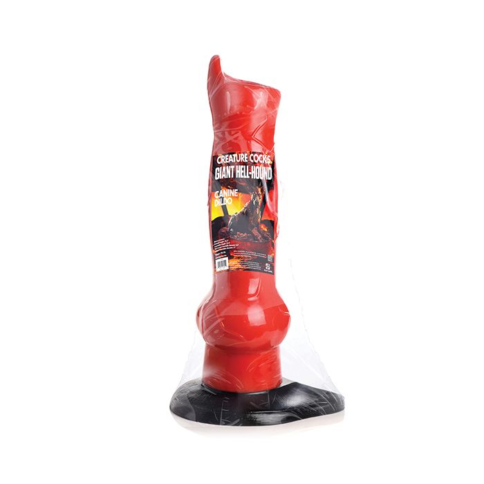 Creature Cocks Giant Hell-Hound Canine Dildo - Red/Black, Drop Ship Only