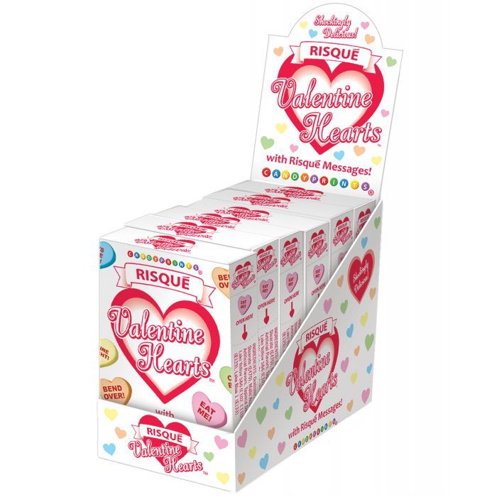 Risque Valentines Heart Candy - 1.6 oz Boxes Display of 6