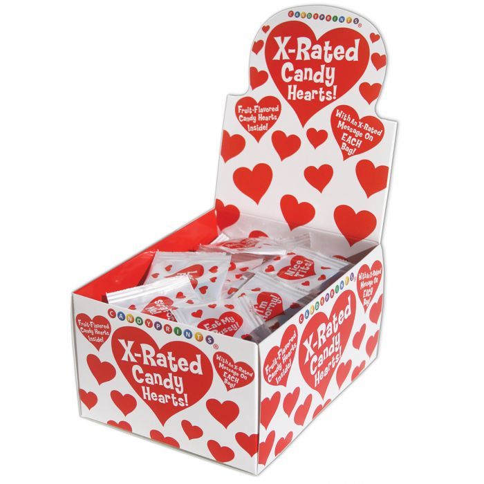Valentines X Rated Candy Hearts  - Display of 100