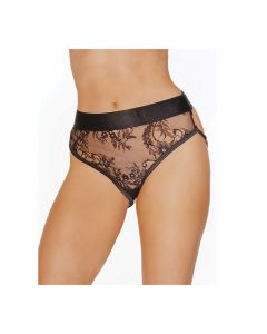 Label Mesh Lace & Rose Gold Metal Chain Panty