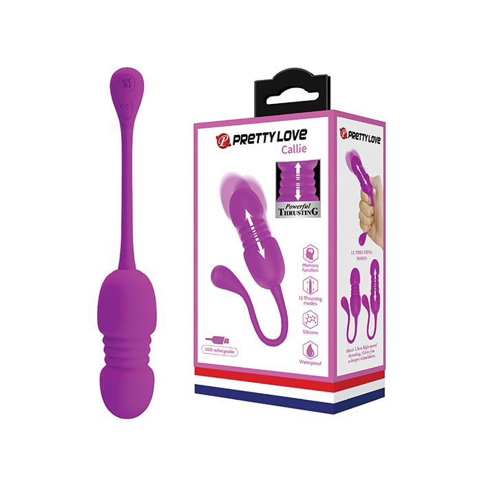 Pretty Love Callie Thrusting & Vibrating Egg - Fuchsia