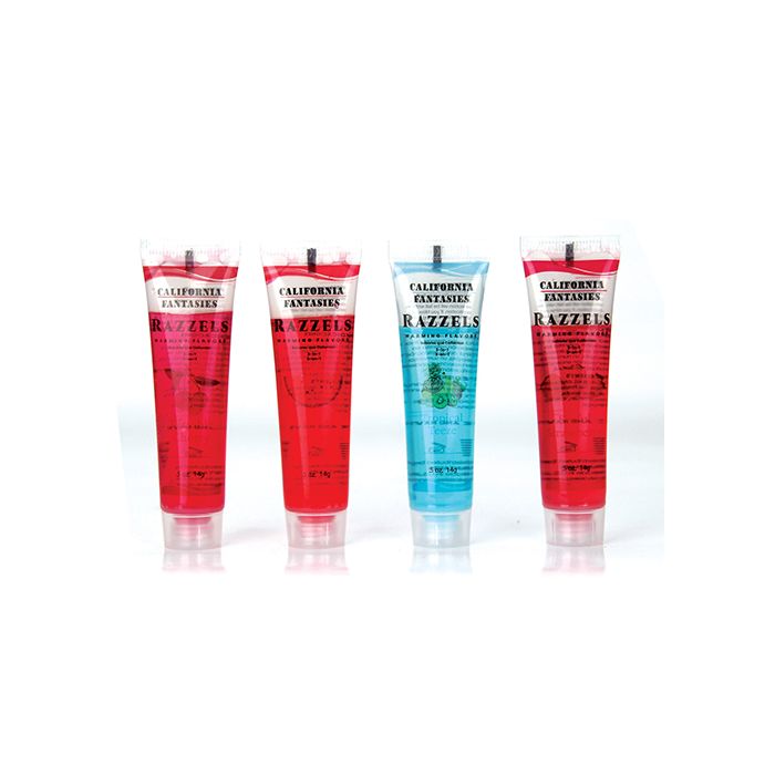 Razzels 3 in 1 Warming Lubricant  - .5 oz Tube Asst. Flavors Bulk Bag of 52