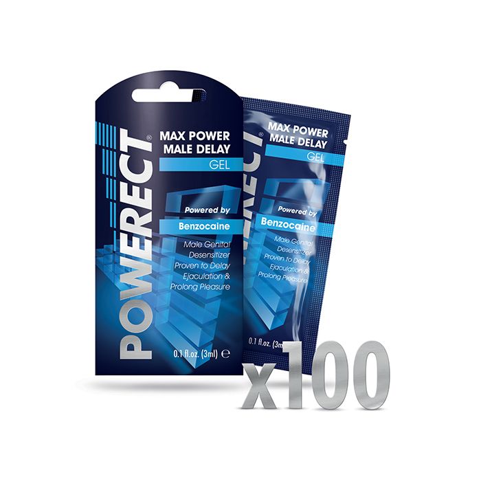 Powerect Benzocaine Delay Serum Foils - 3 ml Box of 100