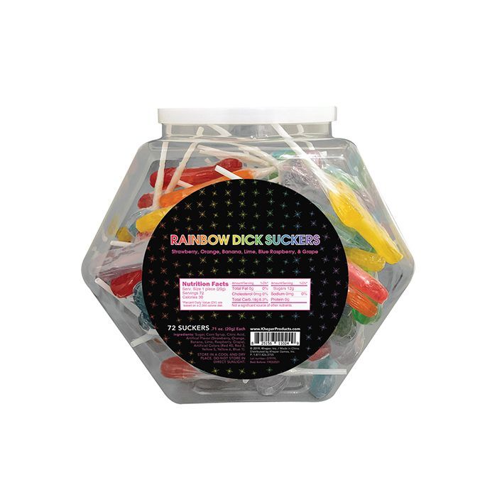 Rainbow Dick Suckers - Asst. Colors/Flavors Bowl of 72